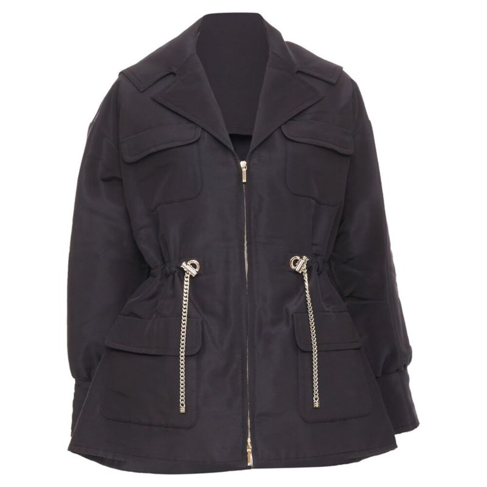 Chanel 2023 Black Silk Utility Jacket